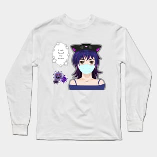 Kawaii girl and virus. Manga style. Wash your hands Long Sleeve T-Shirt